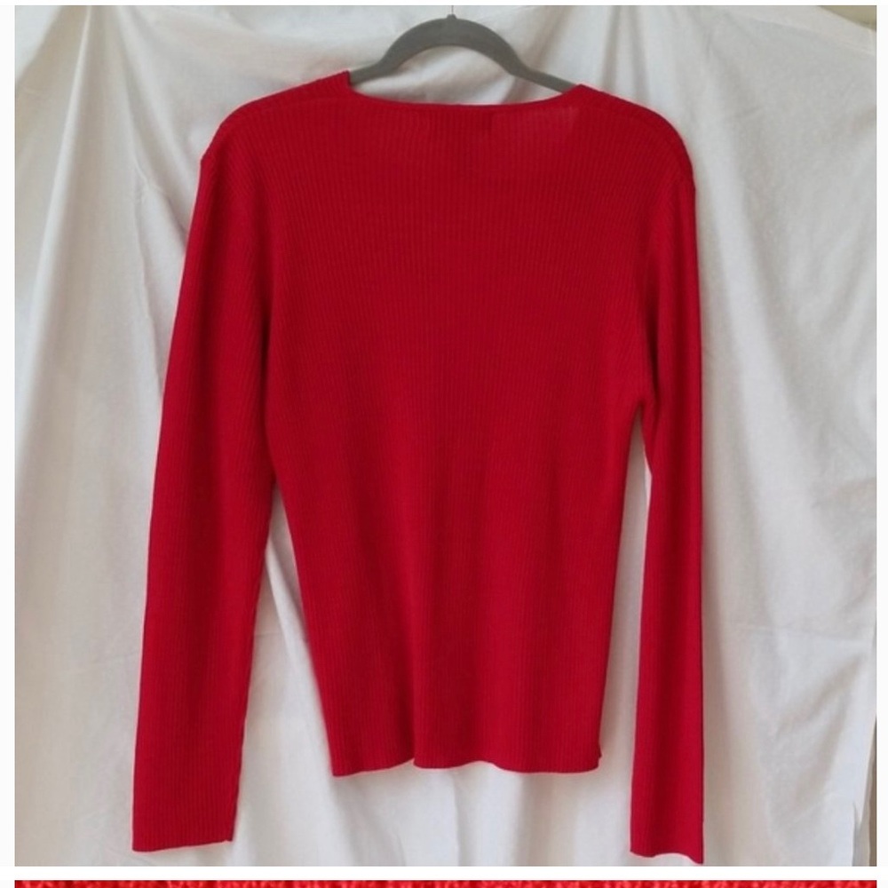 August Silk Red Ribbed Sweater - Picture 3 of 6